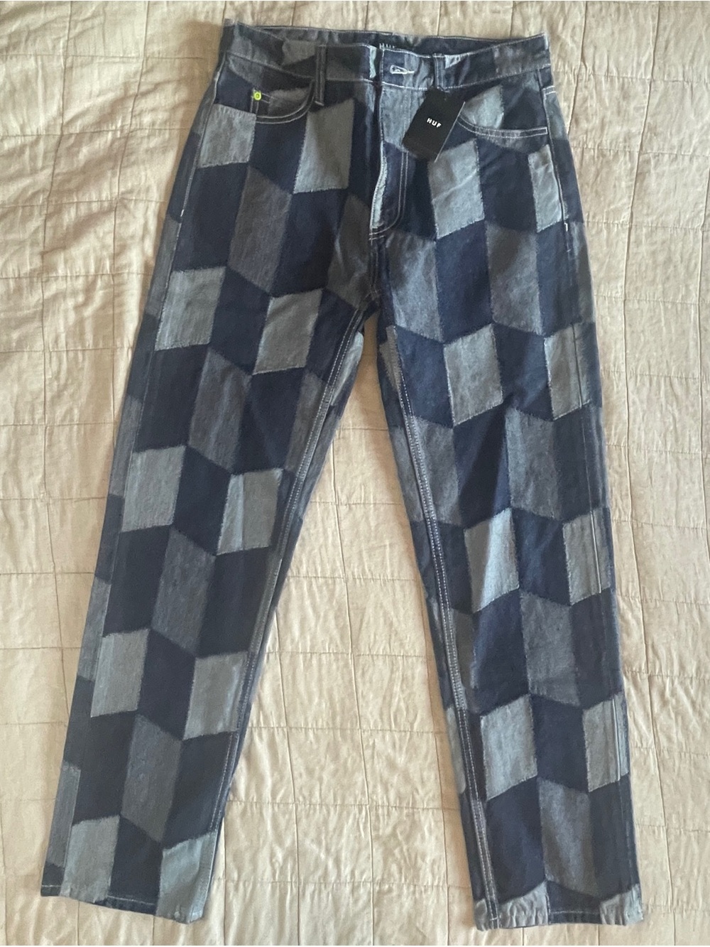 HUF Patchwork Denim Pants size 30 NWT